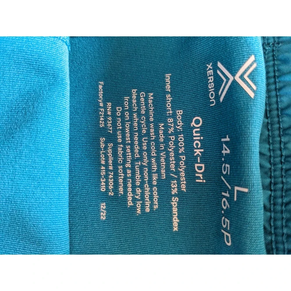 Xersion Quick-Dri Women Blue Athletic Running Shorts Size L Large 14.5/16.5P